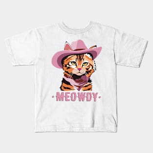 Meowdy cat Kids T-Shirt